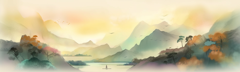 夕阳水彩山水中国风背景图,插画/手绘图,插画/手绘图库,插画/手绘图下载,插画/手绘